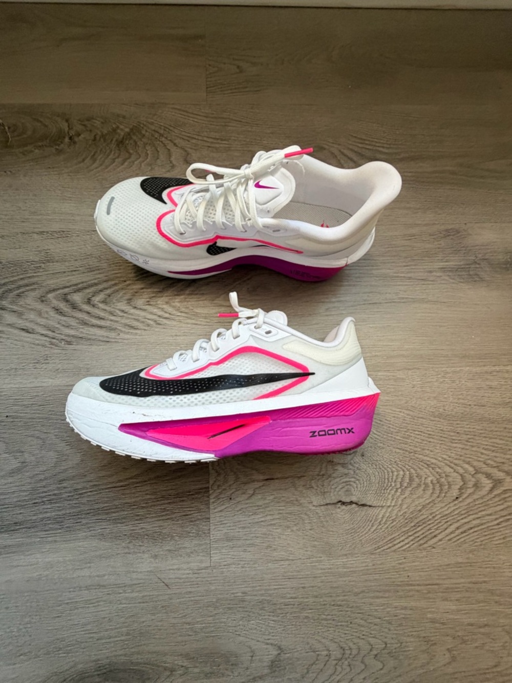 Nike Women's White, Black & Pink ZoomX Running Shoes